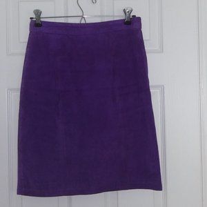 Global Identity G III Purple Suede Pencil Mini–Skirt Vintage Size 8
